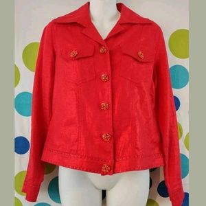 Berek Women's Small Red Linen Lightweight Jeweled